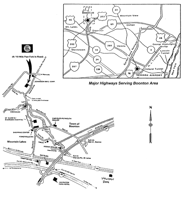 Map of RFL area with directions